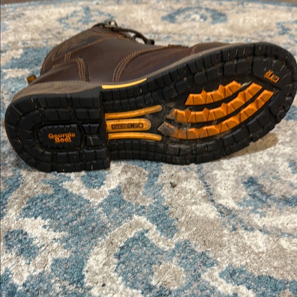 Georgia Boot Brown Leather Work Boots - Picture 5 of 13
